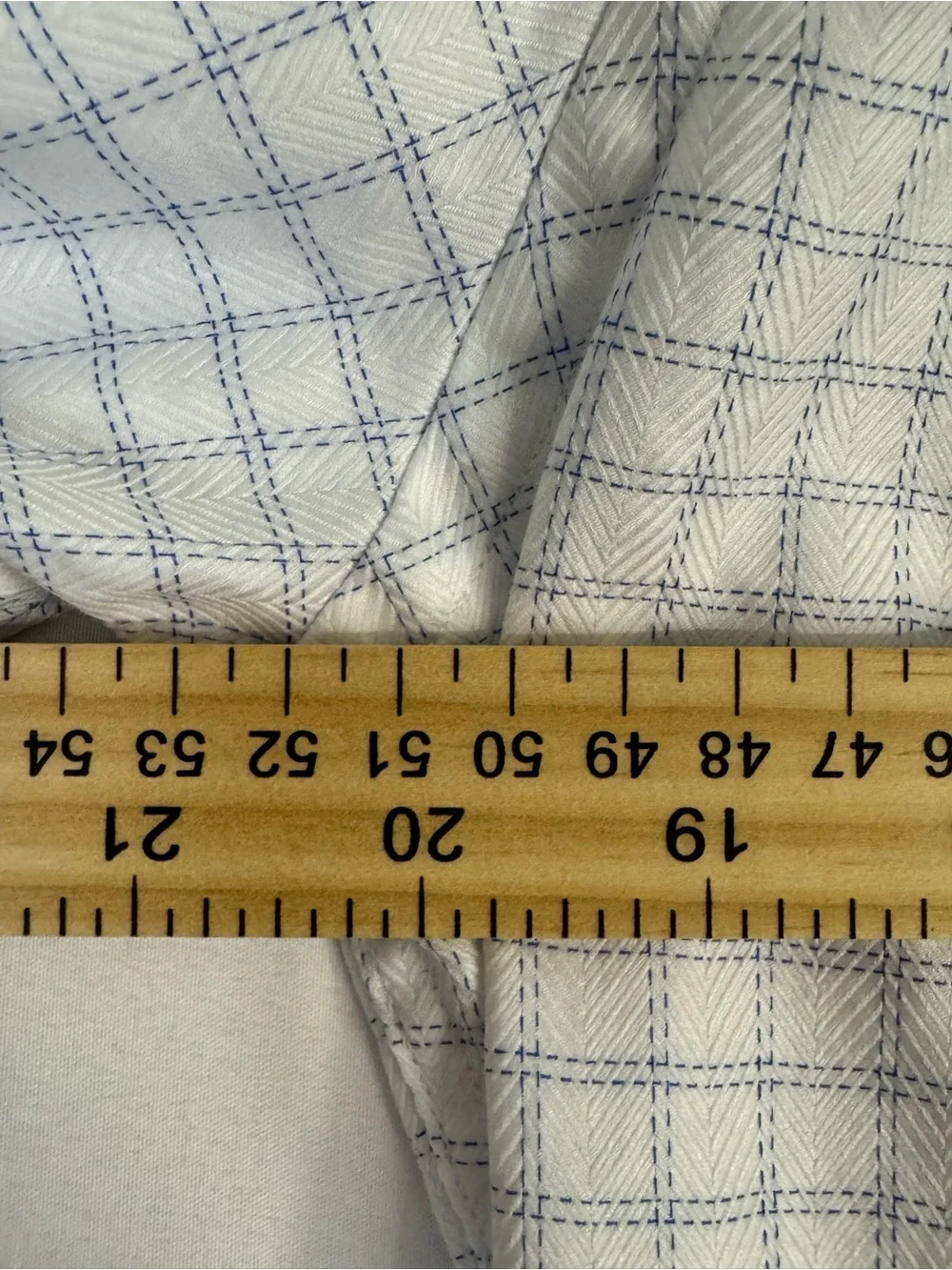 David‎ Donahue White Shirt with Light Blue Windowpane Check